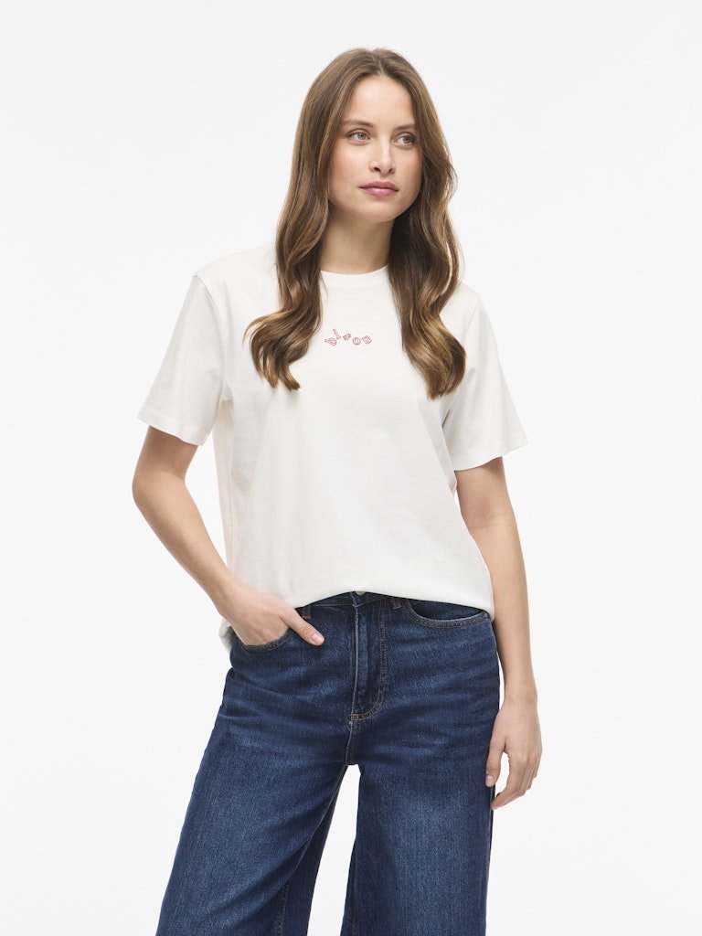 Visybilla Bisou O-Neck S/S Top van Vila – T-shirts voor dames | Meisjes Brugge