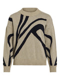Vitif Jacquard L/S Knit Top - Noos - koop Pulls van Vila bij Meisjes Brugge