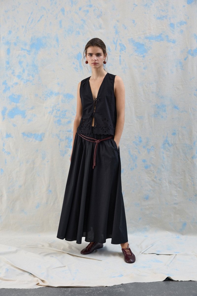 Black beauty Rokken - Vivalencia Hw Ankle Skirt van Vila