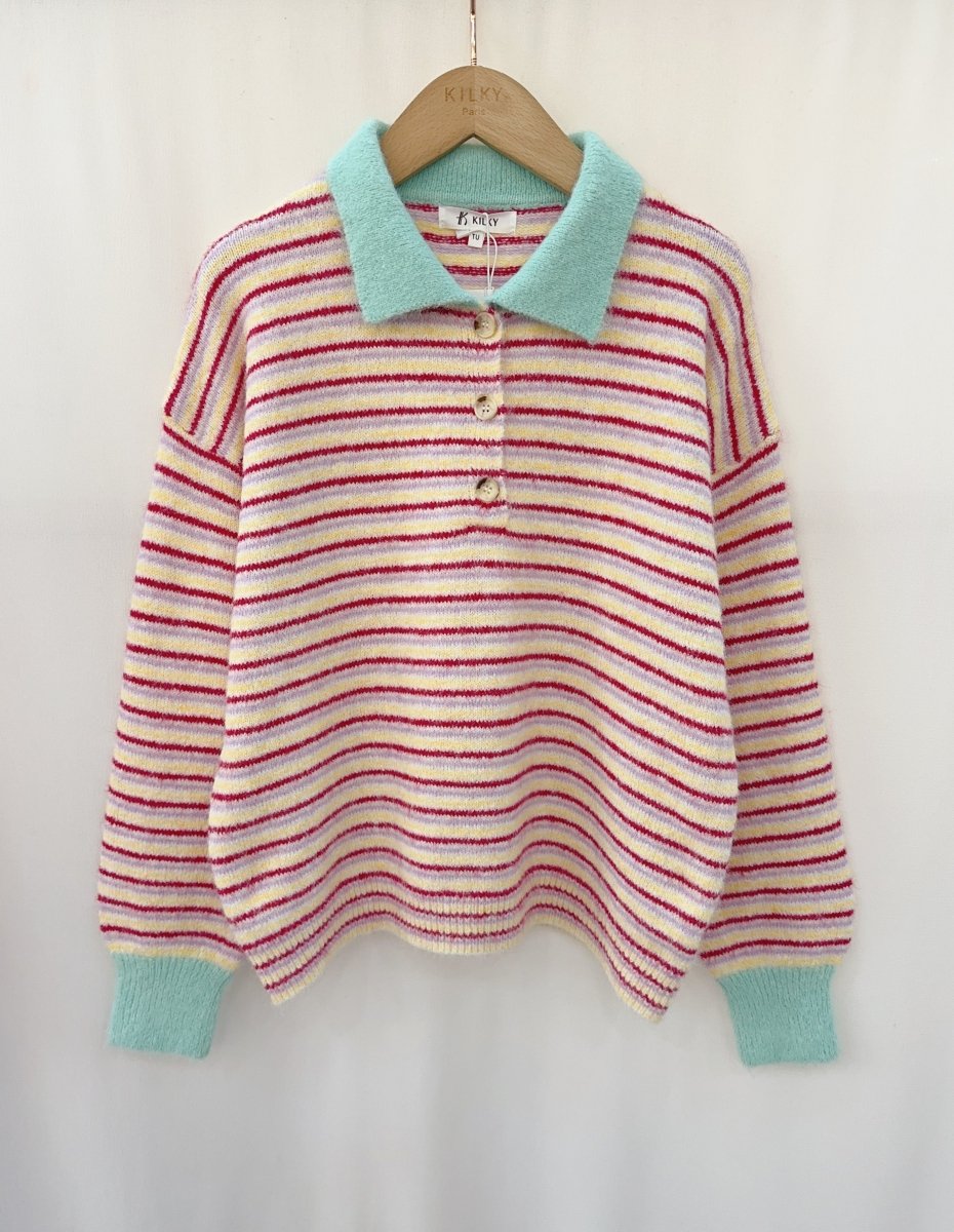 vert One Size Pulls - Vivi Contrast collar polo van Kilky