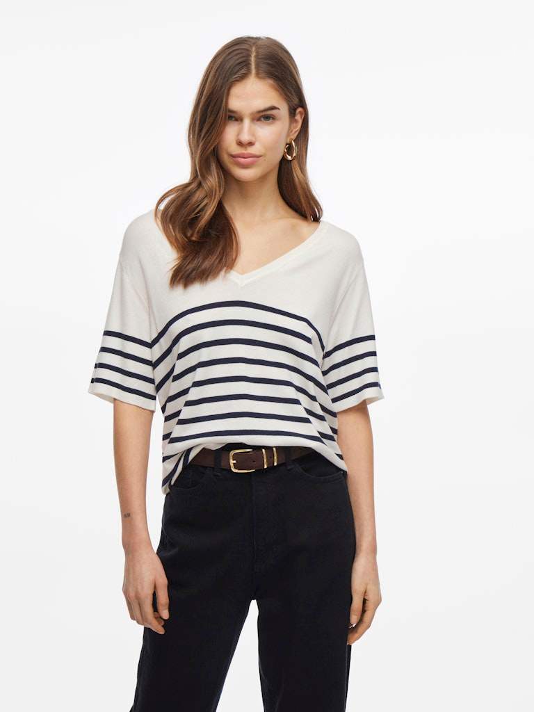 Viwennie V-Neck S/S Knit T-Shirt van Vila – T-shirts voor dames | Meisjes Brugge