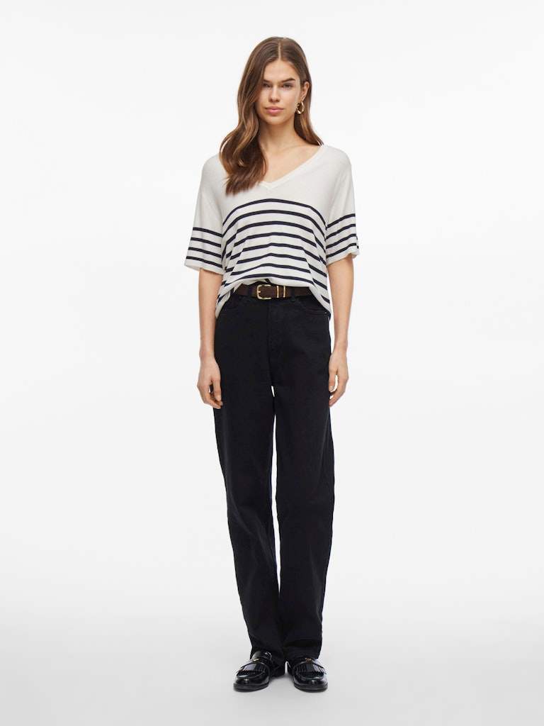 Viwennie V-Neck S/S Knit T-Shirt van Vila – T-shirts voor dames | Meisjes Brugge