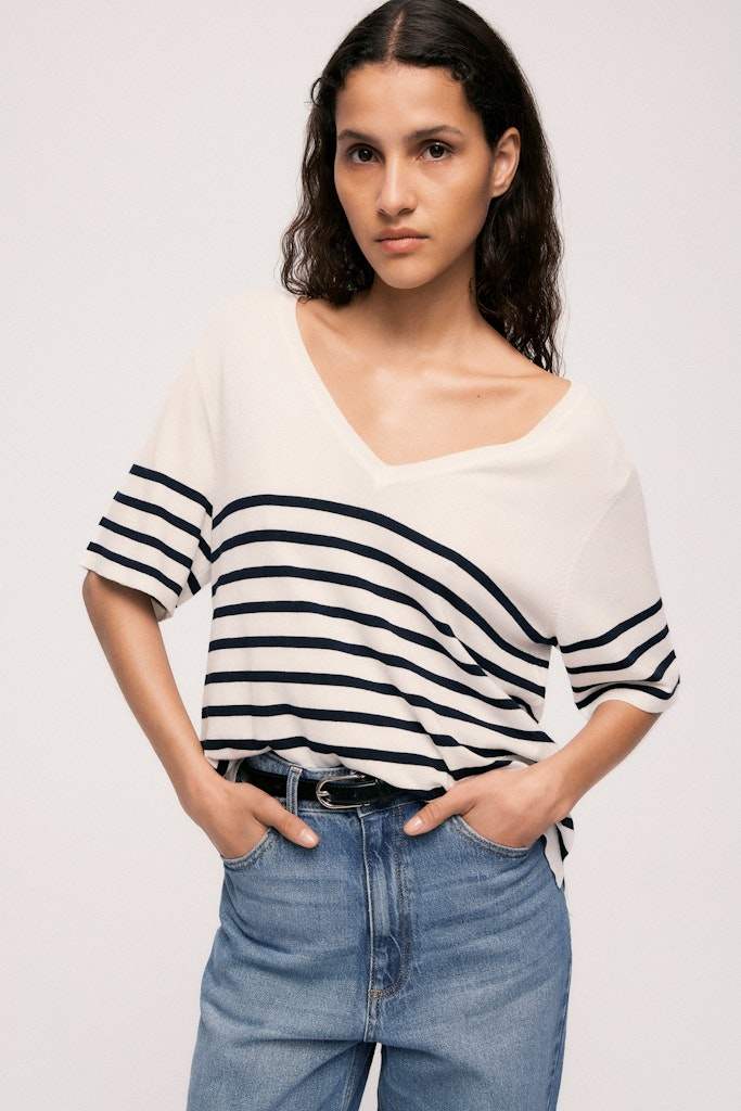 Viwennie V-Neck S/S Knit T-Shirt van Vila – T-shirts voor dames | Meisjes Brugge