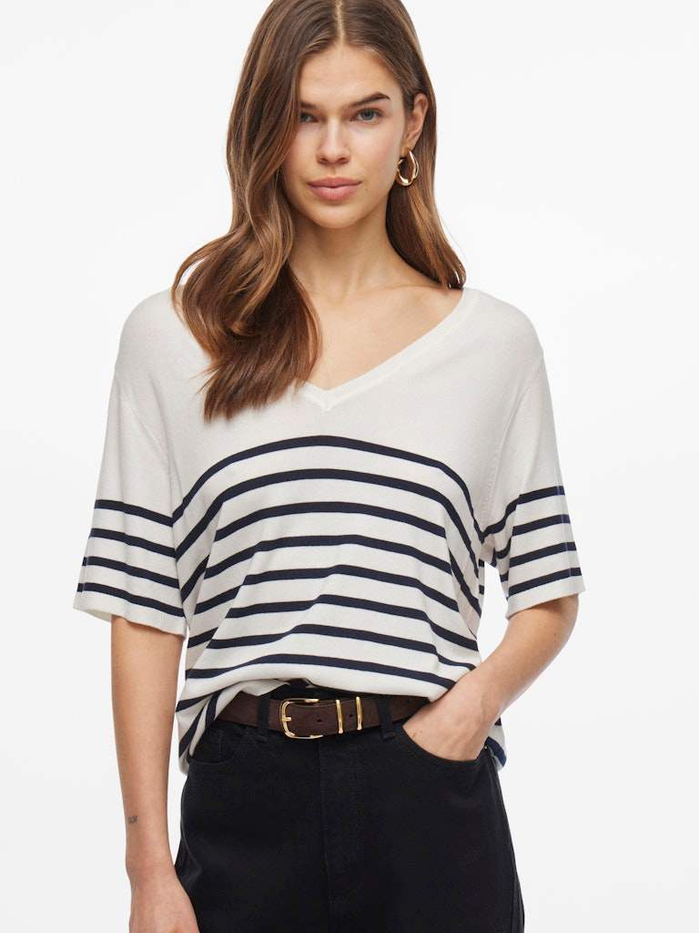 Viwennie V-Neck S/S Knit T-Shirt van Vila – T-shirts voor dames | Meisjes Brugge
