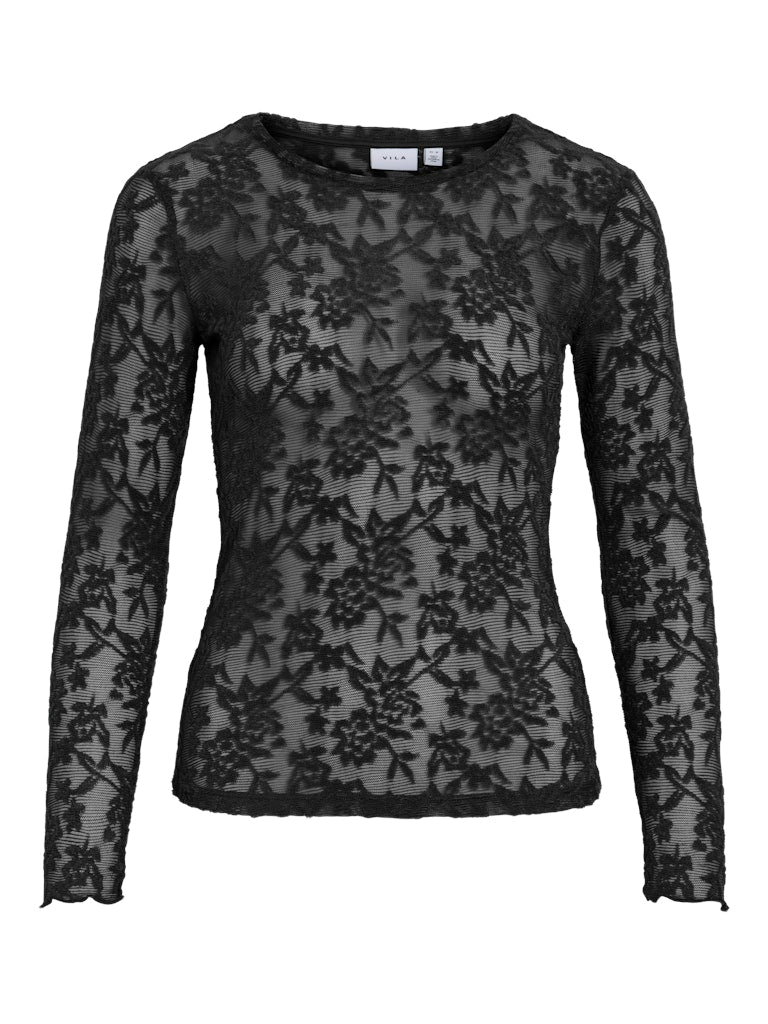 Black beauty Tops - Vizirp O-Neck L/S Top van Vila