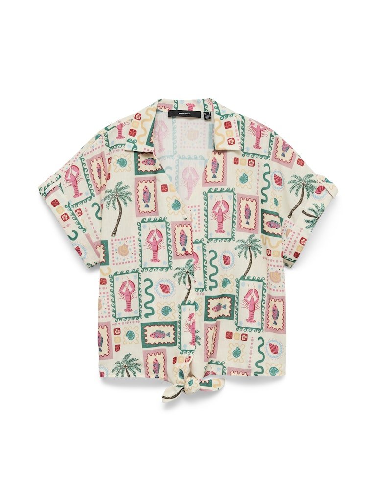 Vmbirdie Ss Button Bow Shirt – Tops voor dames in kleur | Meisjes