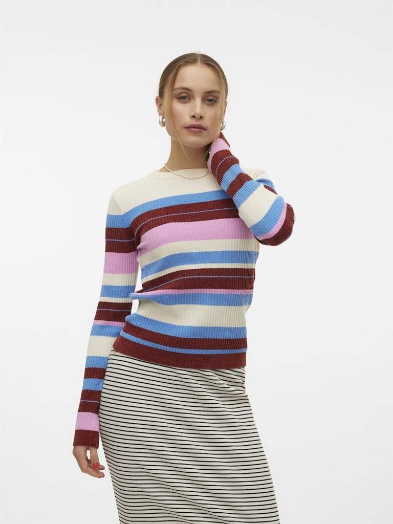 Pulls Vmchili Ls O-Neck Stripe Pullover van Vero moda