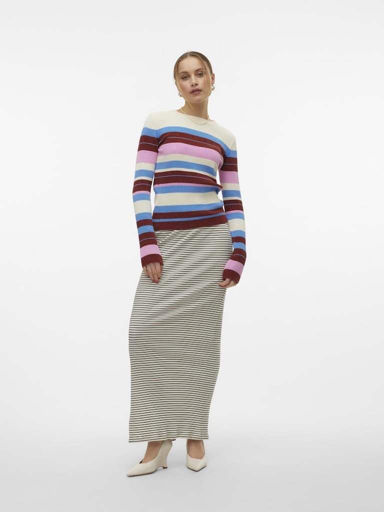 Pulls - Vmchili Ls O-Neck Stripe Pullover van Vero moda