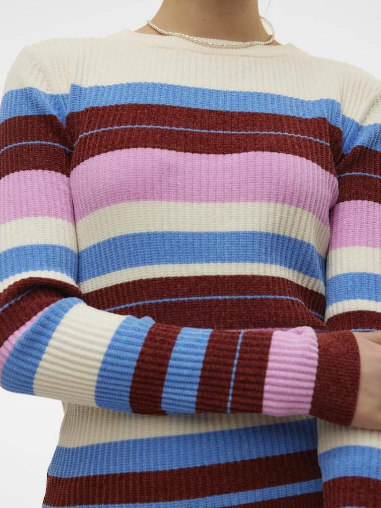 Pulls - Vmchili Ls O-Neck Stripe Pullover van Vero moda