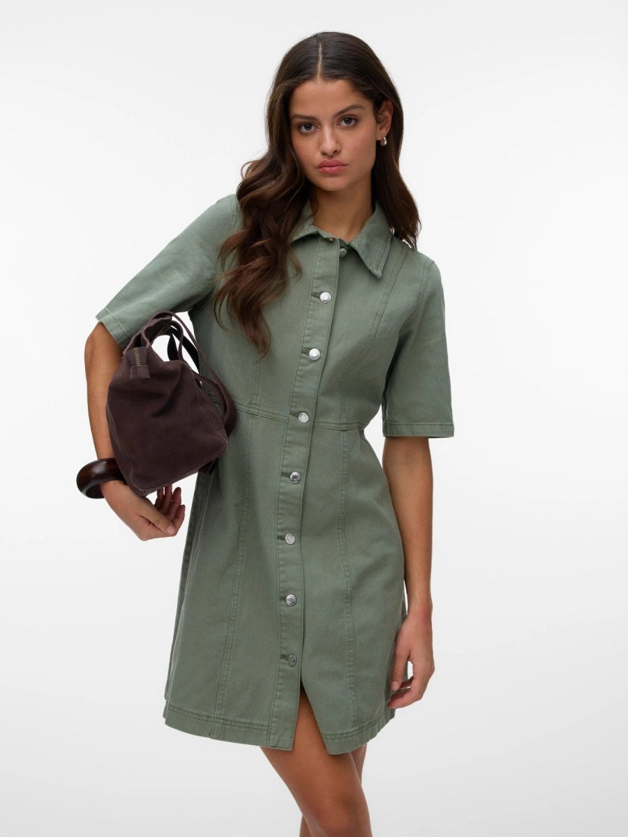 Vmdaisy 2/4 Short Denim Dress Noos van Vero moda – Jurken voor dames | Meisjes Brugge