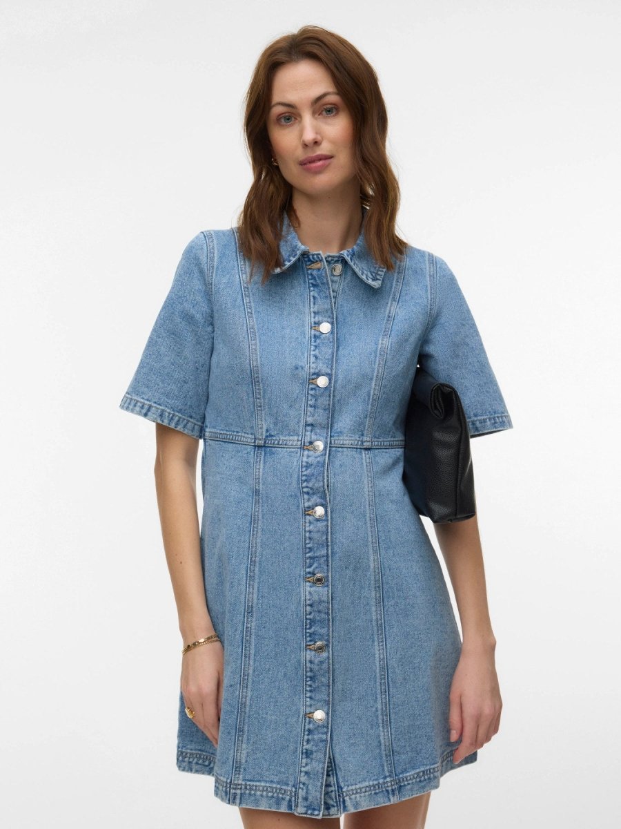 Vmdaisy 2/4 Short Denim Dress Noos van Vero moda – Jurken voor dames | Meisjes Brugge