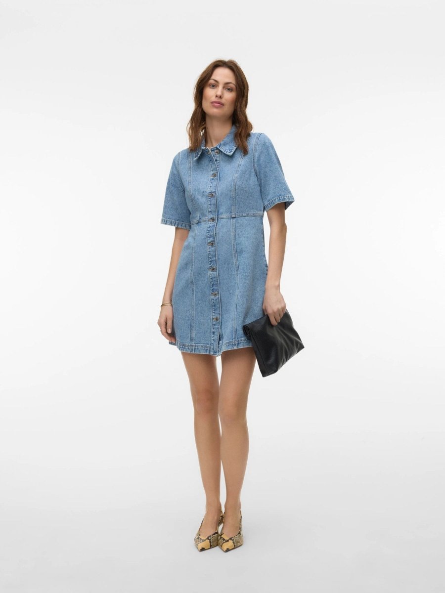 Vmdaisy 2/4 Short Denim Dress Noos van Vero moda – Jurken voor dames | Meisjes Brugge