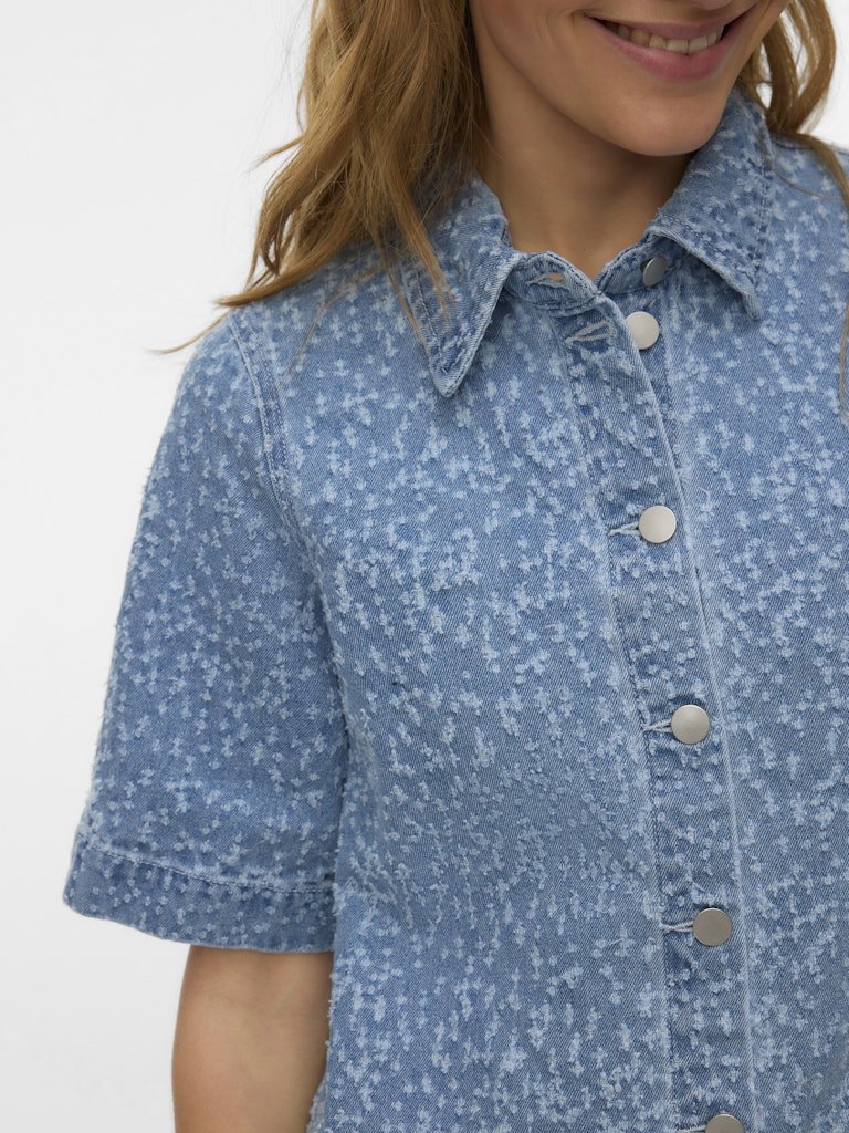 Jurken - Vmfenja 2/4 Frayed Short Denim Dress van Vero moda