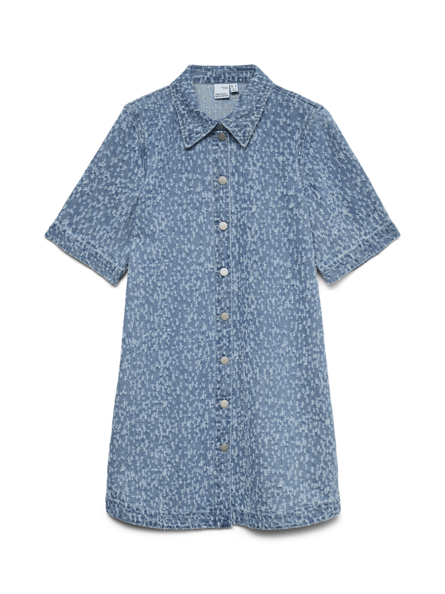 Jurken - Vmfenja 2/4 Frayed Short Denim Dress van Vero moda