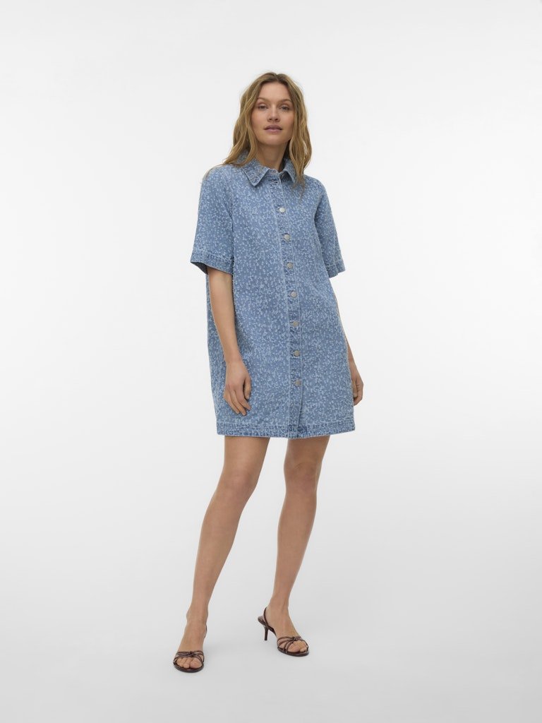 Jurken - Vmfenja 2/4 Frayed Short Denim Dress van Vero moda