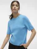 Bonnie Blue Pulls - Vmgold Ss O-Neck Pullover van Vero moda