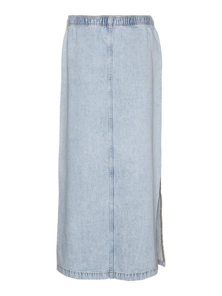 Rokken Vmhamson Mr Ela Long Slit Denim Skirt van Vero moda