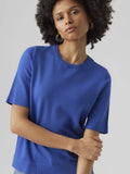 Beaucoup Blue Tops - Vmhappiness 2/4 O-Neck Pullover van Vero moda