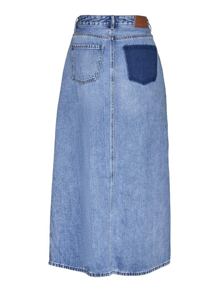 Rokken Vmhart Mr Slit Long Denim Skirt Li3101 van Vero moda