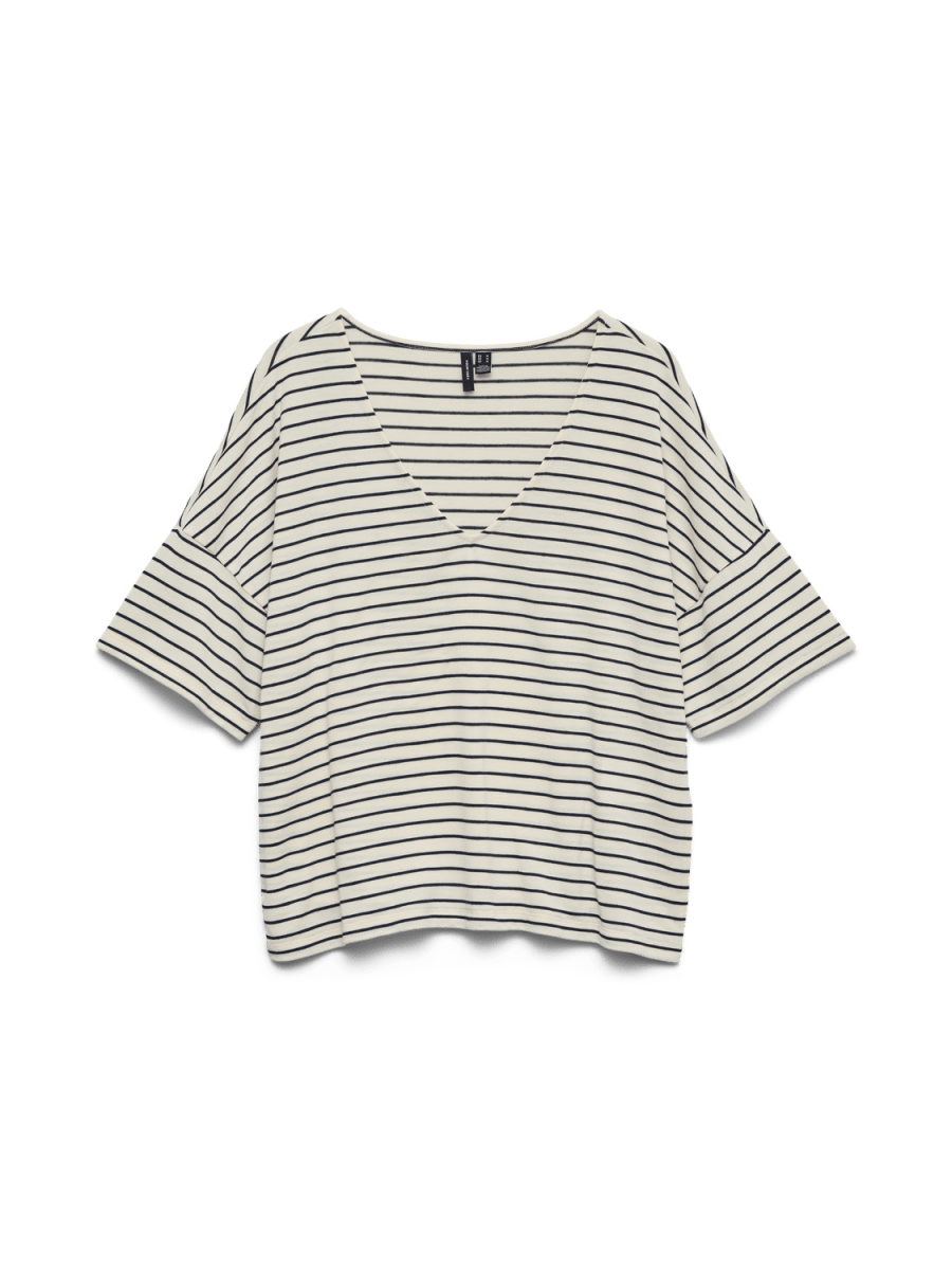 Vmholli 2/4 V - Neck Loose Top – Tops voor dames in kleur | Meisjes