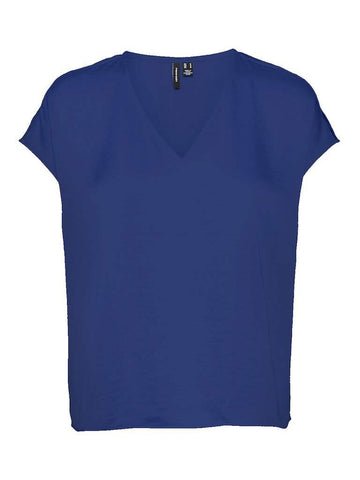 Mazarine Blue Tops - Vmicama S/L Top van Vero moda