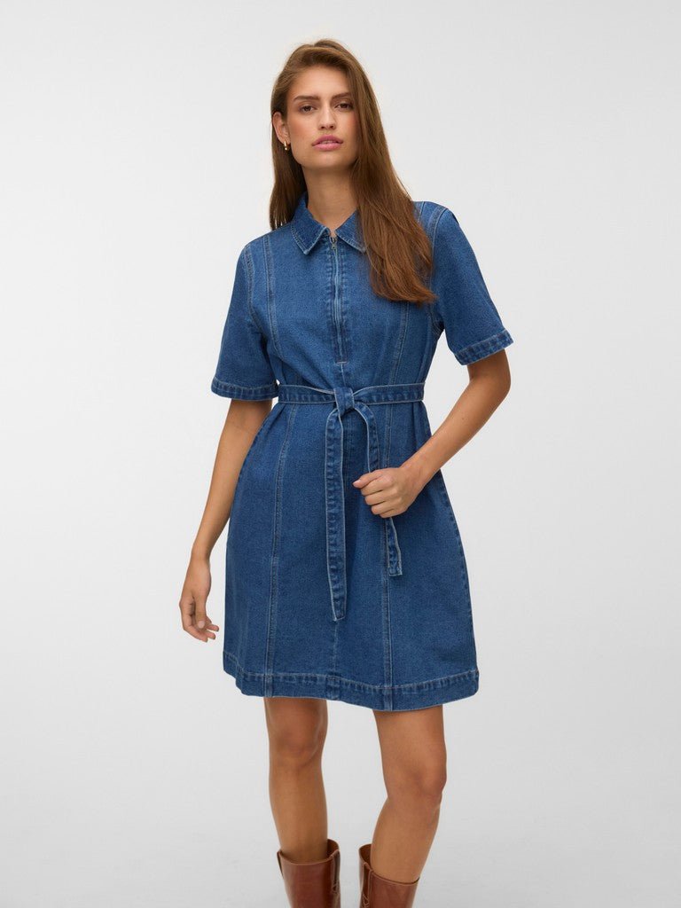 Vmlouise Ss Zip Short Denim Dress Noos van Vero moda – Jurken voor dames | Meisjes Brugge