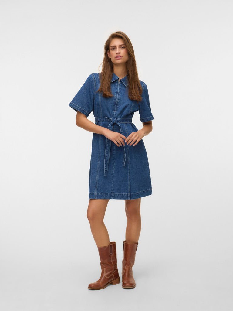Vmlouise Ss Zip Short Denim Dress Noos van Vero moda – Jurken voor dames | Meisjes Brugge