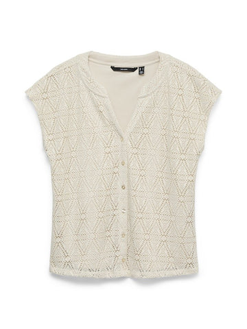 Vmmaya Cs Placket V-Neck Top van Vero moda – Tops voor dames | Meisjes Brugge