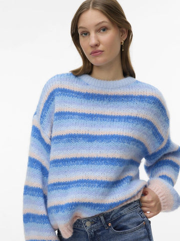 Pulls - Vmmaybe Stripe Ls O-Neck Pullover Noos van Vero moda