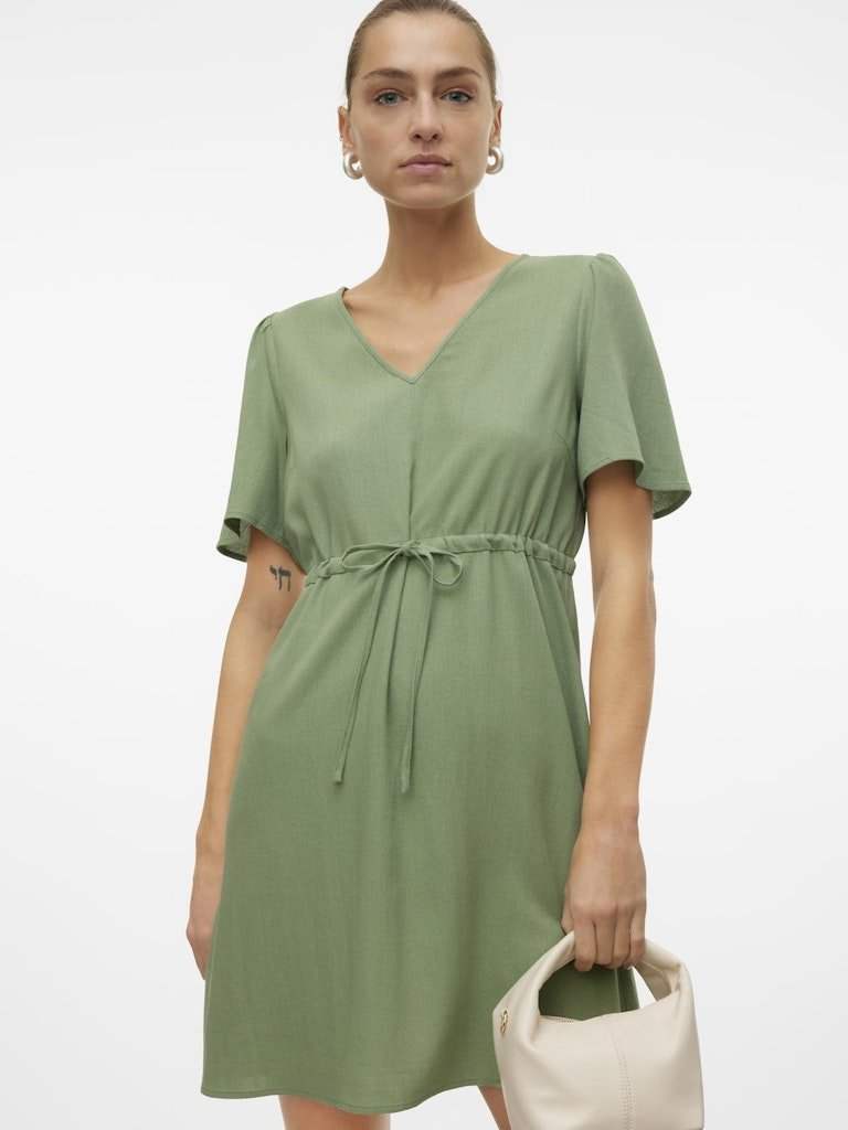 Hedge Green Jurken - Vmmymilo 2/4 Short Dress van Vero moda