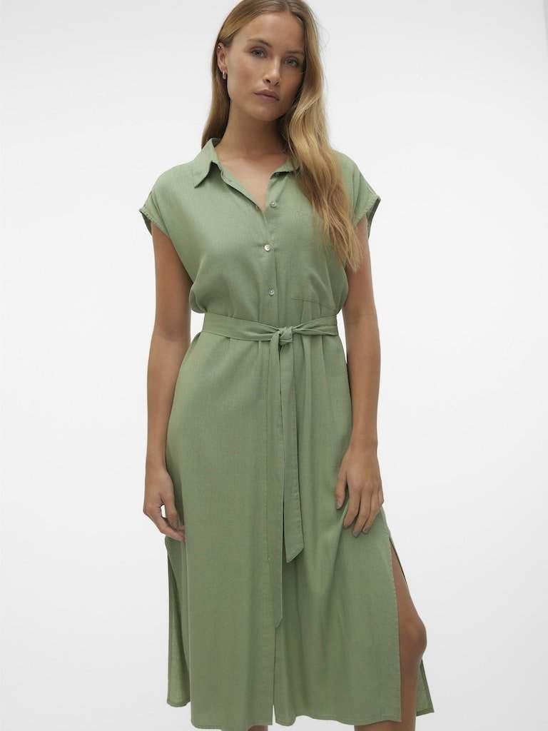 Jurken Vmmymilo Sl Calf Shirt Dress SS24 van Vero moda