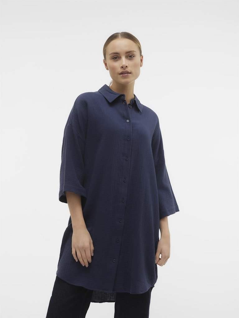 Vmnatali 3/4 Long Overshirt Dress - koop Shirts van Vero moda bij Meisjes Brugge