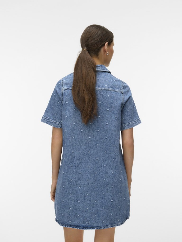 Vmocina Ss Emb Denim Dress – Jurken voor dames in kleur | Meisjes