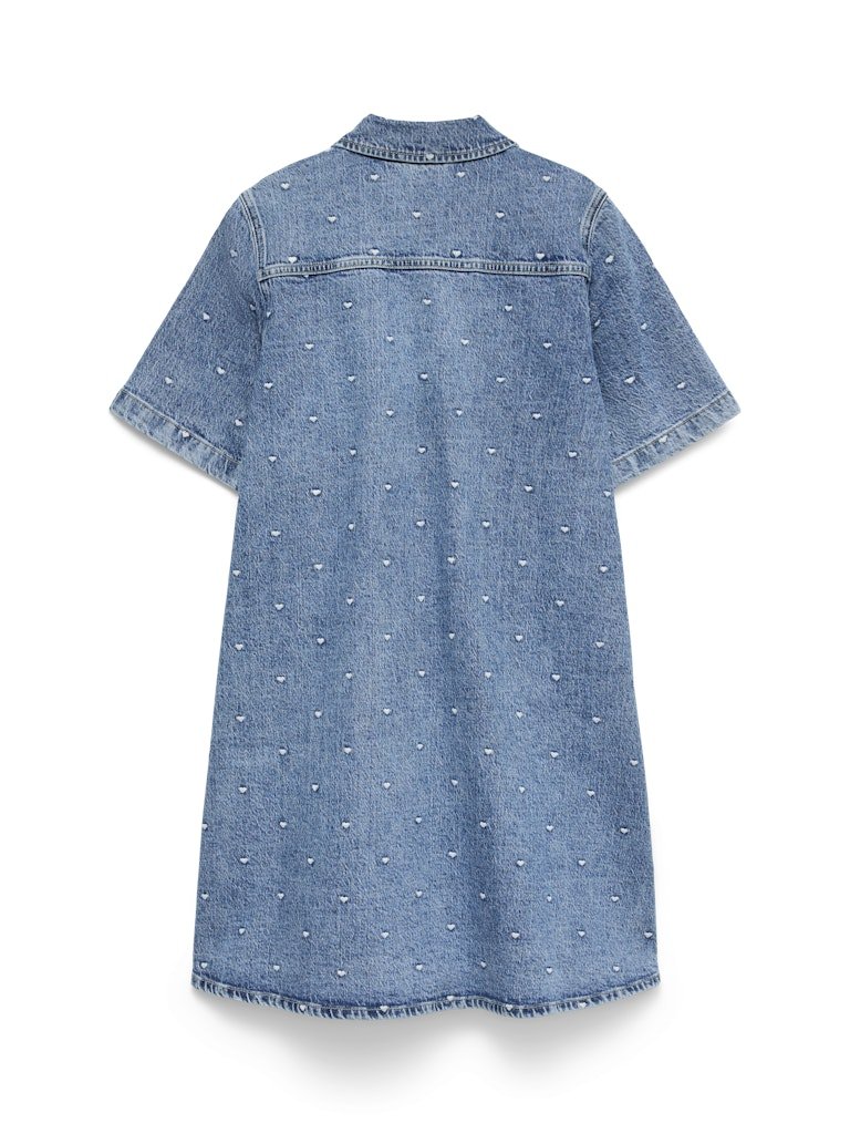 Vmocina Ss Emb Denim Dress – Jurken voor dames in kleur | Meisjes