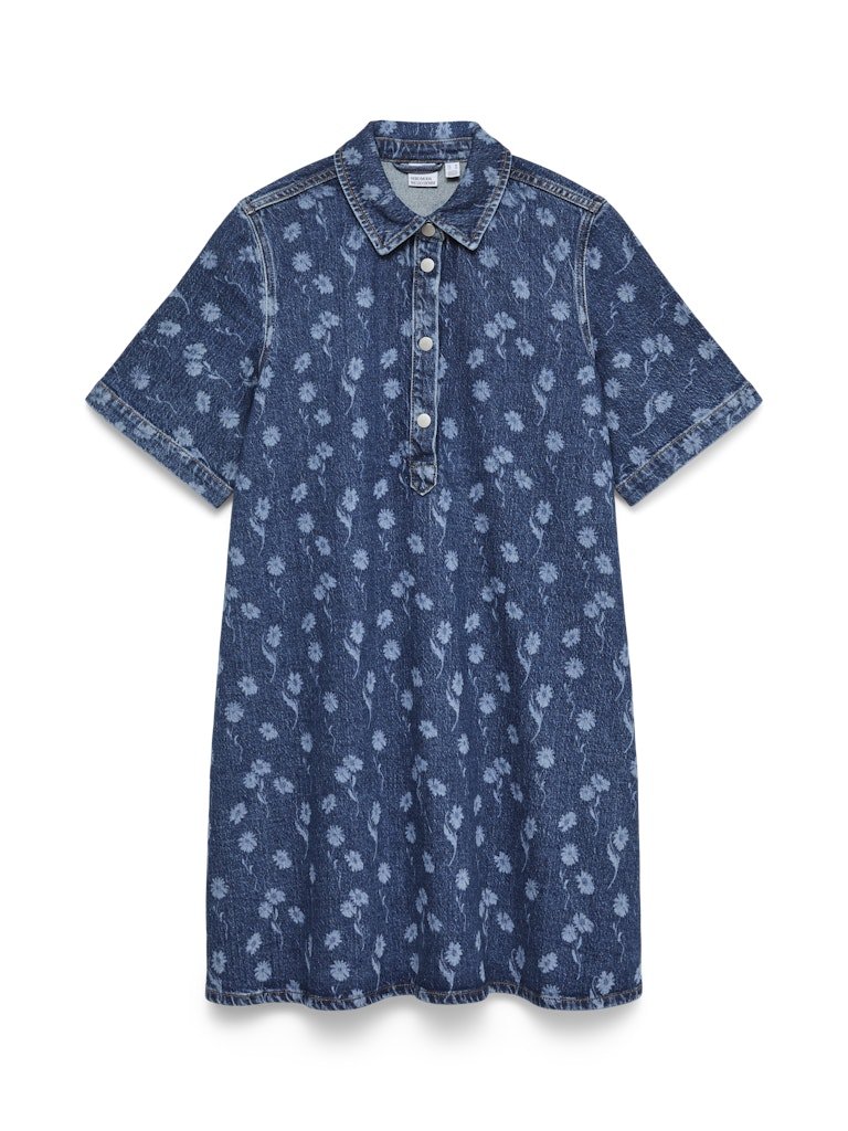 Vmocina Ss Laser Denim Dress – Jurken voor dames in kleur | Meisjes