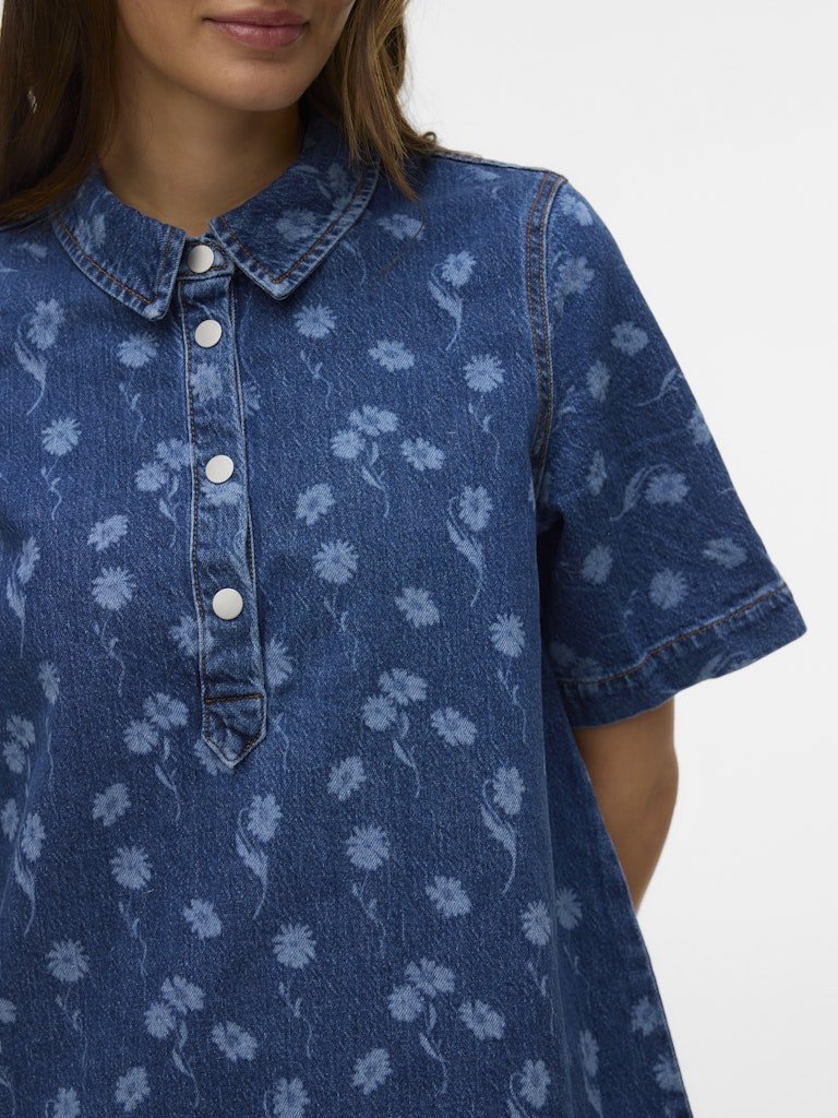 Vmocina Ss Laser Denim Dress – Jurken voor dames in kleur | Meisjes