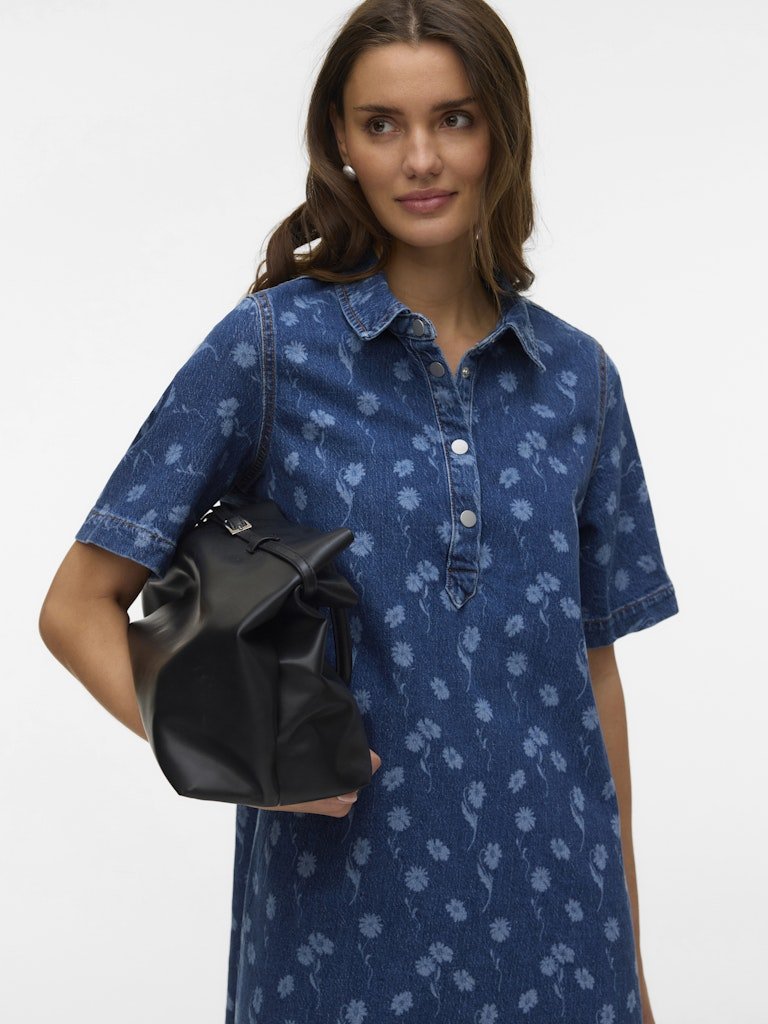 Vmocina Ss Laser Denim Dress – Jurken voor dames in kleur | Meisjes