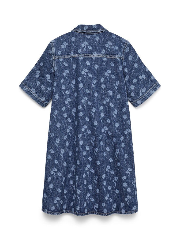Vmocina Ss Laser Denim Dress – Jurken voor dames in kleur | Meisjes