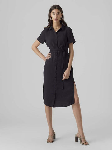 Jurken Vmqueeny S/S Calf Shirt Dress van Vero moda