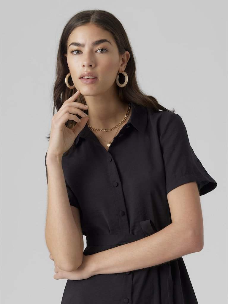 Jurken Vmqueeny S/S Calf Shirt Dress van Vero moda