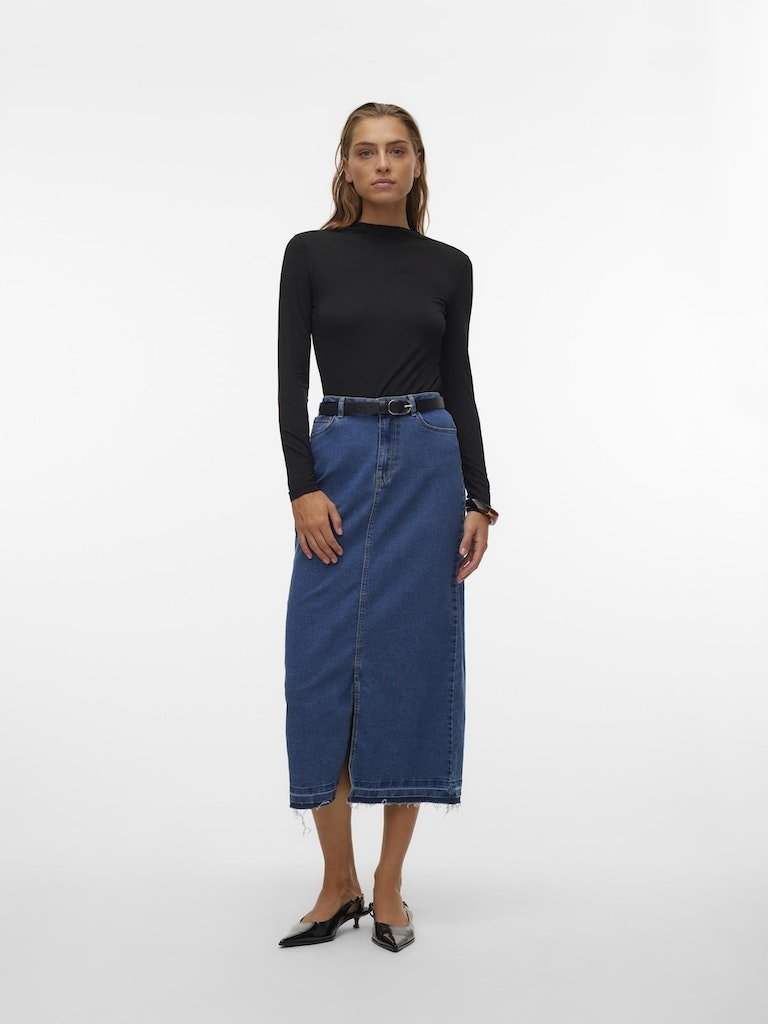 Rokken Vmreal Hr Fold Down Denim Skirt van Vero moda