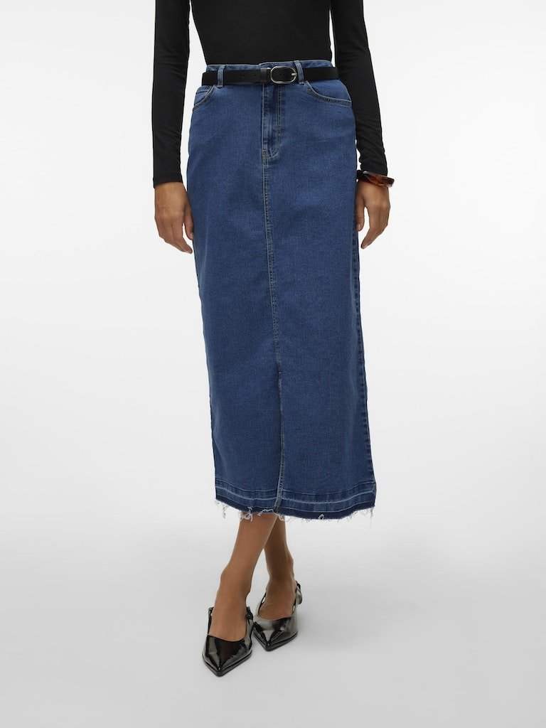 Rokken - Vmreal Hr Fold Down Denim Skirt van Vero moda