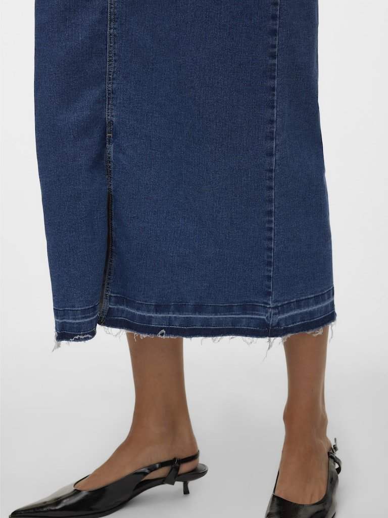 Vmreal Hr Fold Down Denim Skirt - koop Rokken van Vero moda bij Meisjes Brugge