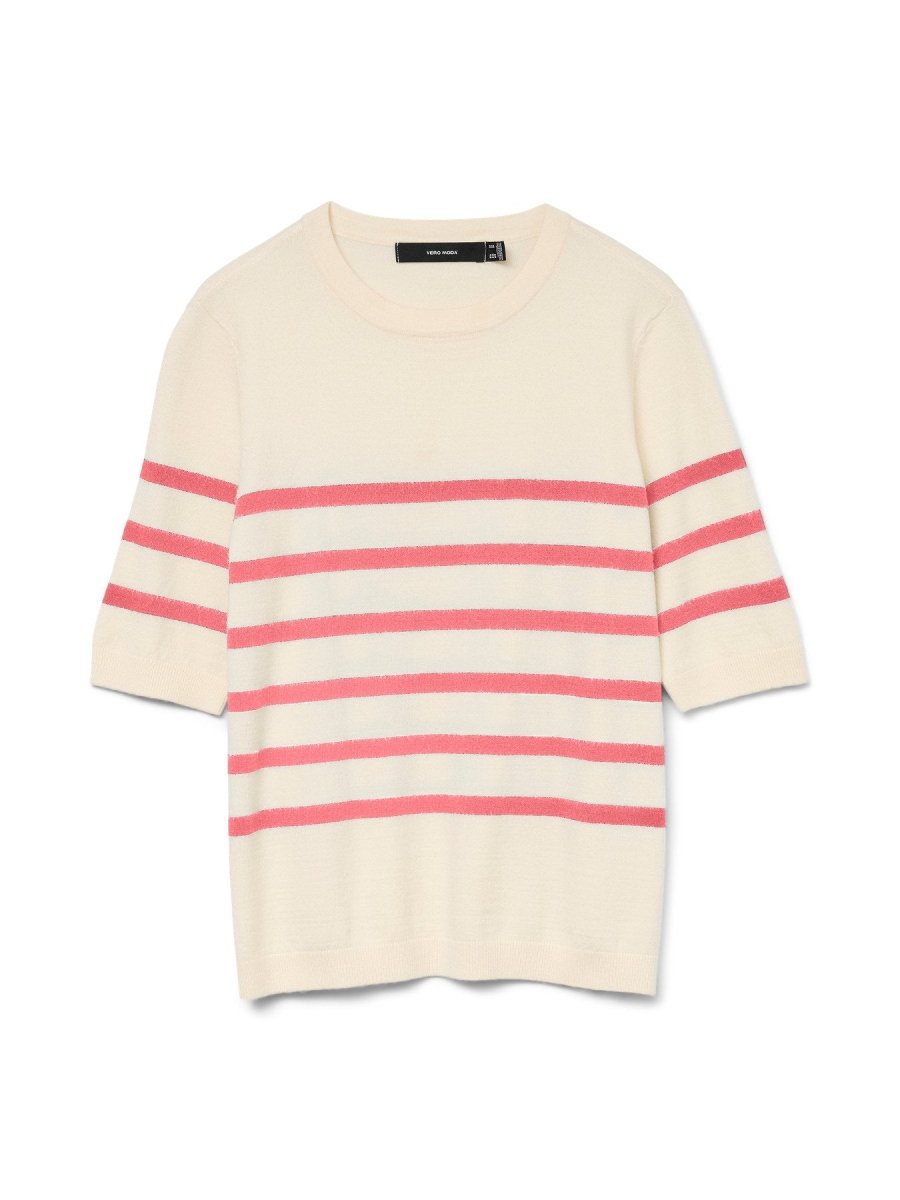 Birch-W. CORAL PARADISE Pulls - Vmsaba Plain Ss O-Neck Pullover Noos van Vero moda