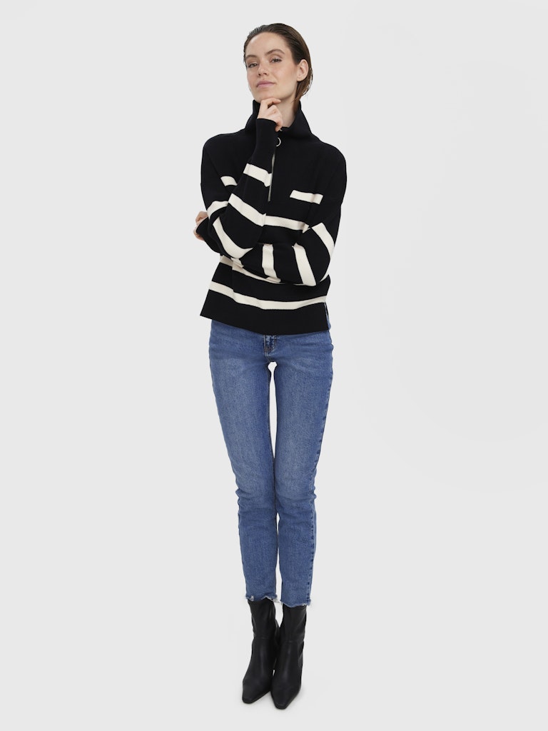 Pulls - Vmsaba Stripe Ls Highneck Blouse Noos - AW24 van Vero moda