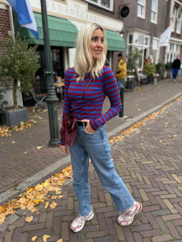 purple magenta one size Pulls - Preludio striped knit van Meisjes Brugge