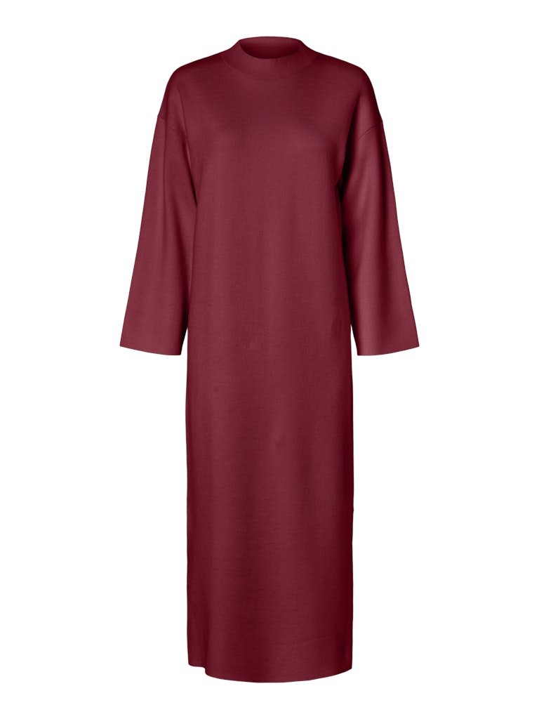 Tibetan red Jurken - Yaselma Ls Long Knit Dress Noos - AW25 van Y.A.S