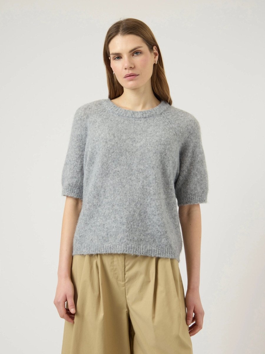 Light grey melange Pulls - Yasenya Ss Knit Pullover van Y.A.S
