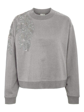 Yaseveline Ls Embellished Sweat - koop Sweaters van Y.A.S bij Meisjes Brugge