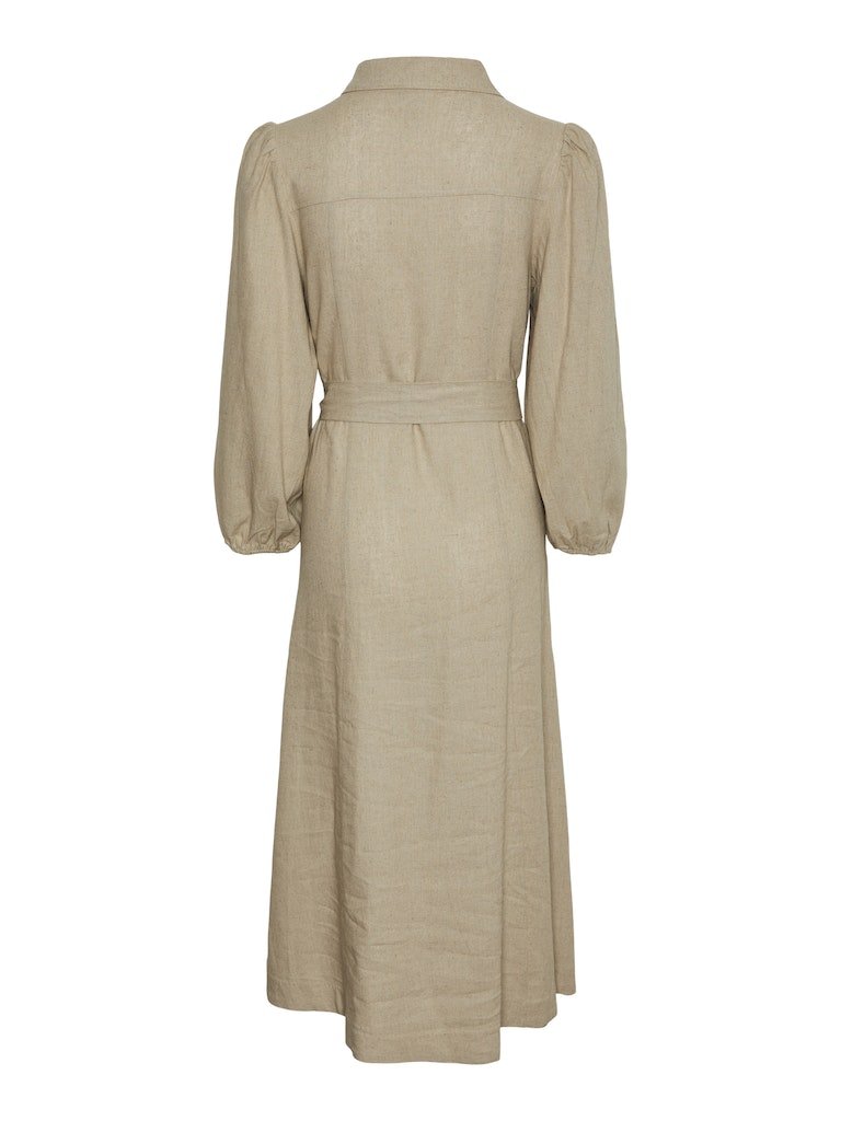 Yasflaxy 3/4 Linen Shirt Dress Noos - SS25 - koop Jurken van Y.A.S bij Meisjes Brugge
